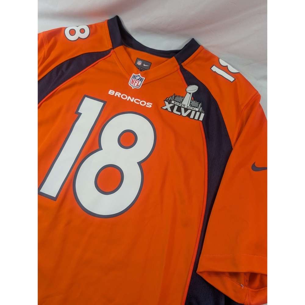 Nike NFL On Field Denver Broncos #18 Manning Jersey Men 2XL Football Super Bowl